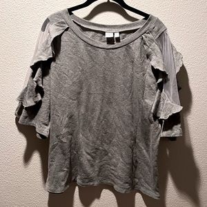 bp sweater quarter sleeve ruffle sleeve top